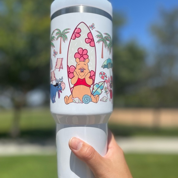 Custom 40 oz Tumbler Disney Winnie the Pooh Beach Brand new 40 oz double… - Picture 6 of 7